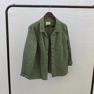 Army Green Snap down denim Jacket